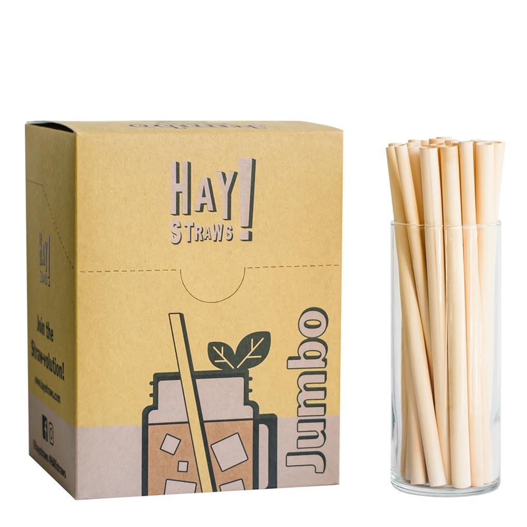 50 pailles en paille naturelle bio compostables - Longues