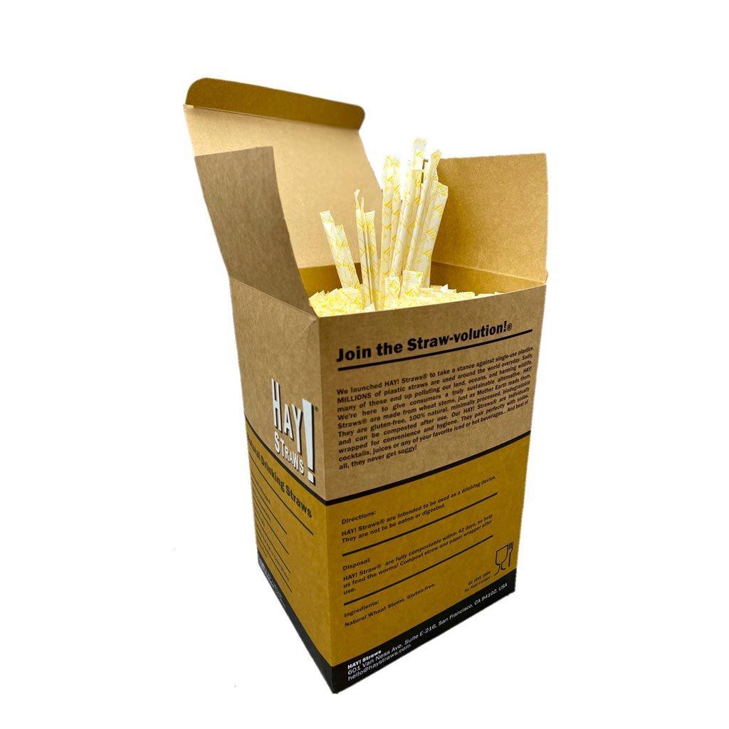 500 scatola di carta naturale tall  wrapped  cannucce di grano